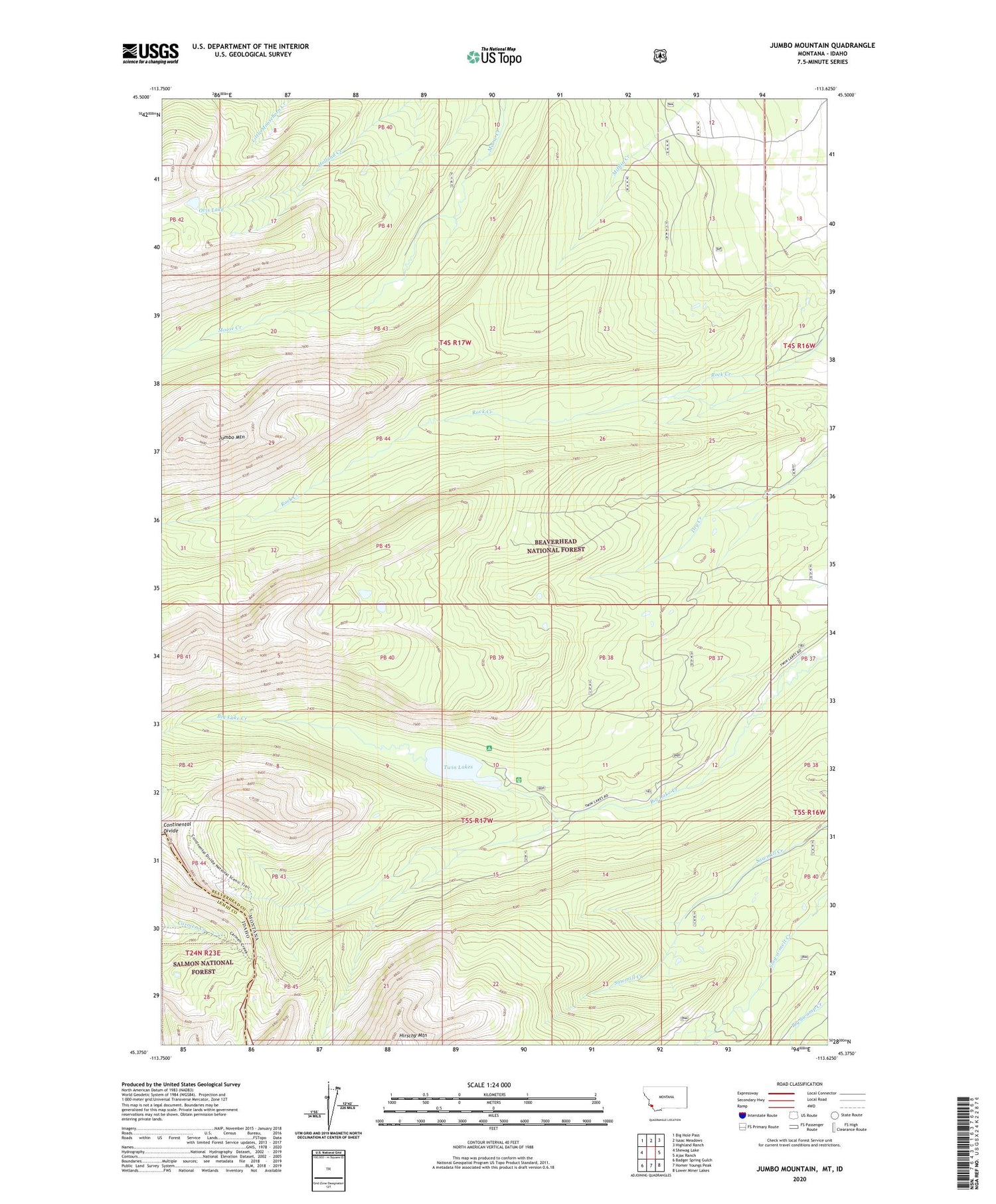 Jumbo Mountain Montana US Topo Map Image