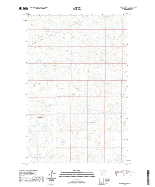 Kachia Reservoir Montana US Topo Map Image