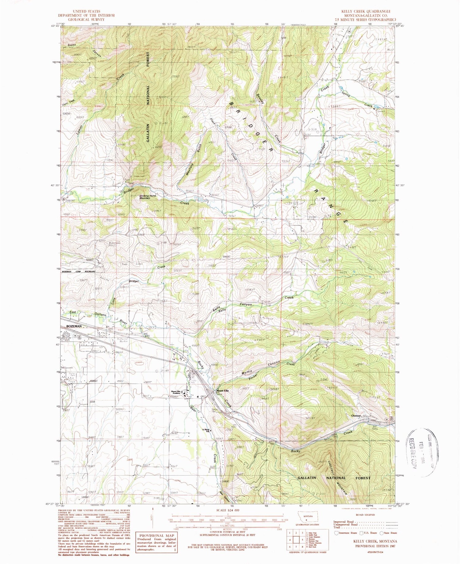 Classic USGS Kelly Creek Montana 7.5'x7.5' Topo Map Image