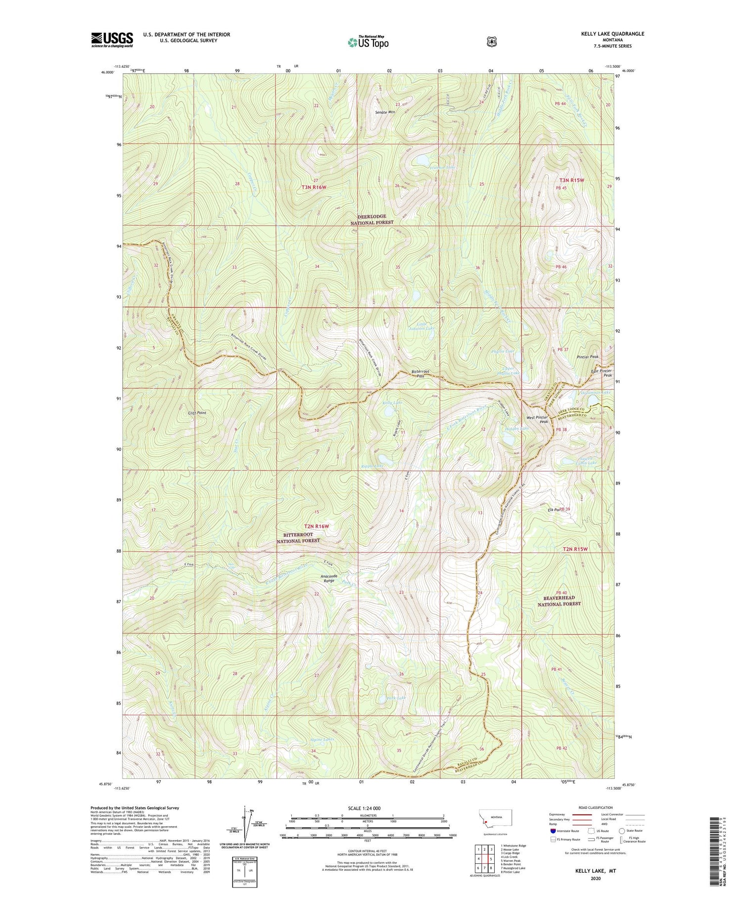 Kelly Lake Montana US Topo Map Image