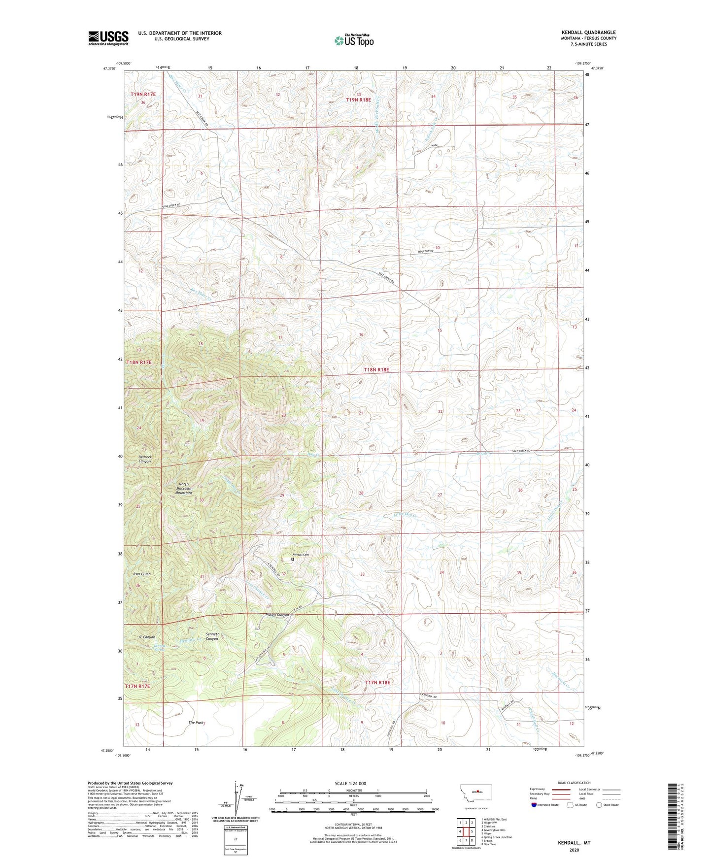 Kendall Montana US Topo Map Image