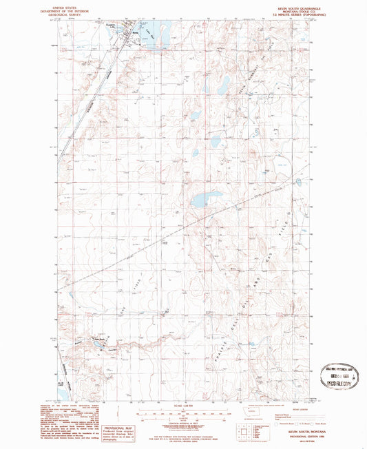 Classic USGS Kevin South Montana 7.5'x7.5' Topo Map Image