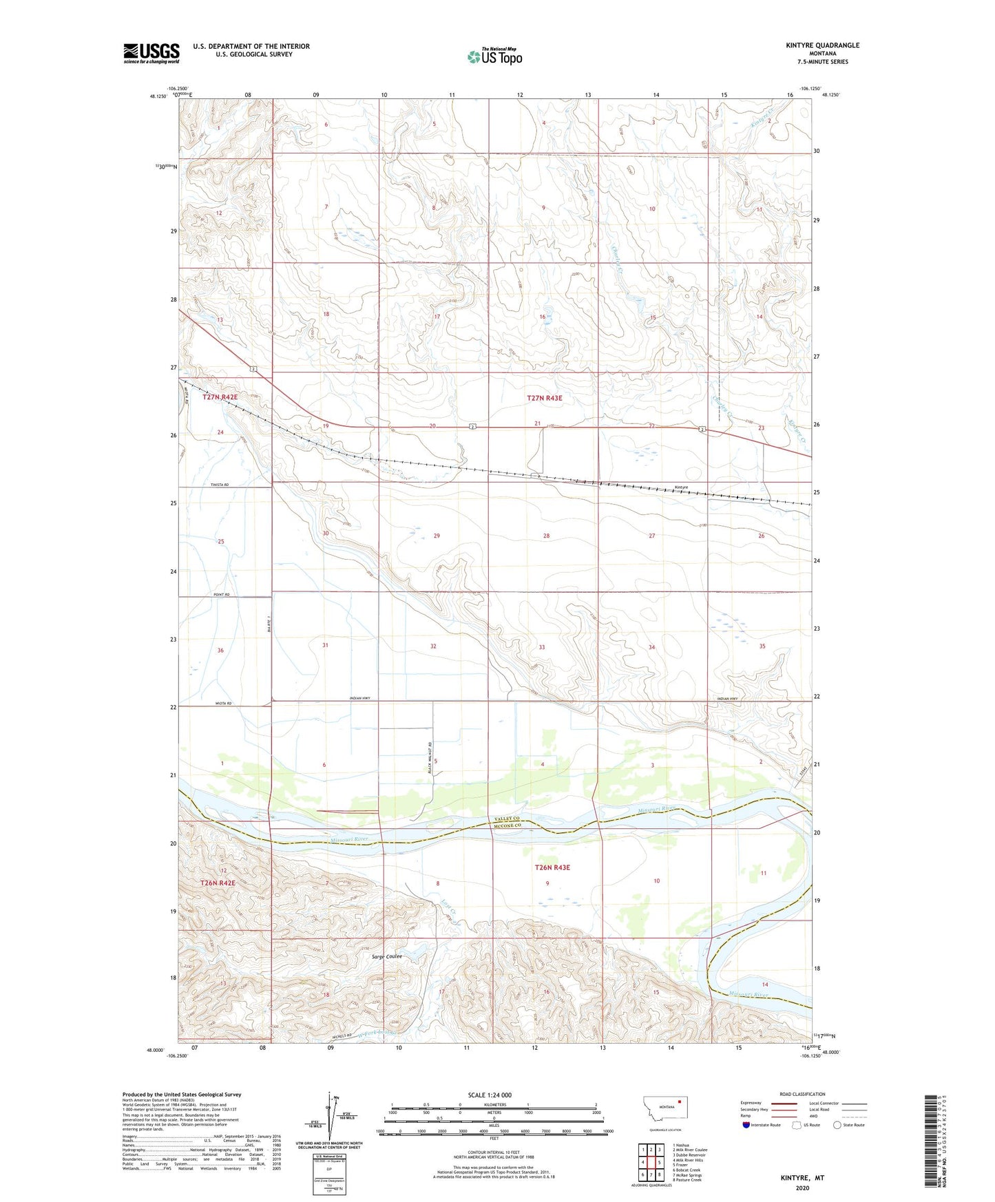 Kintyre Montana US Topo Map Image