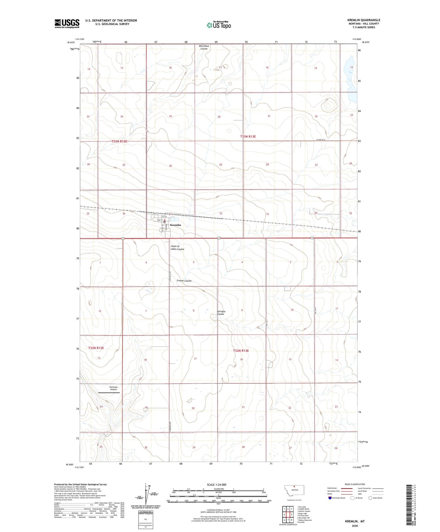 Kremlin Montana US Topo Map Image