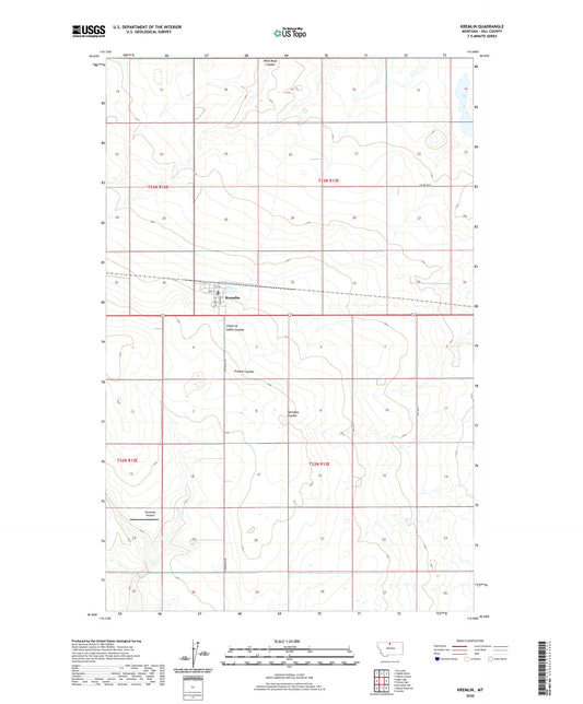 Kremlin Montana US Topo Map Image