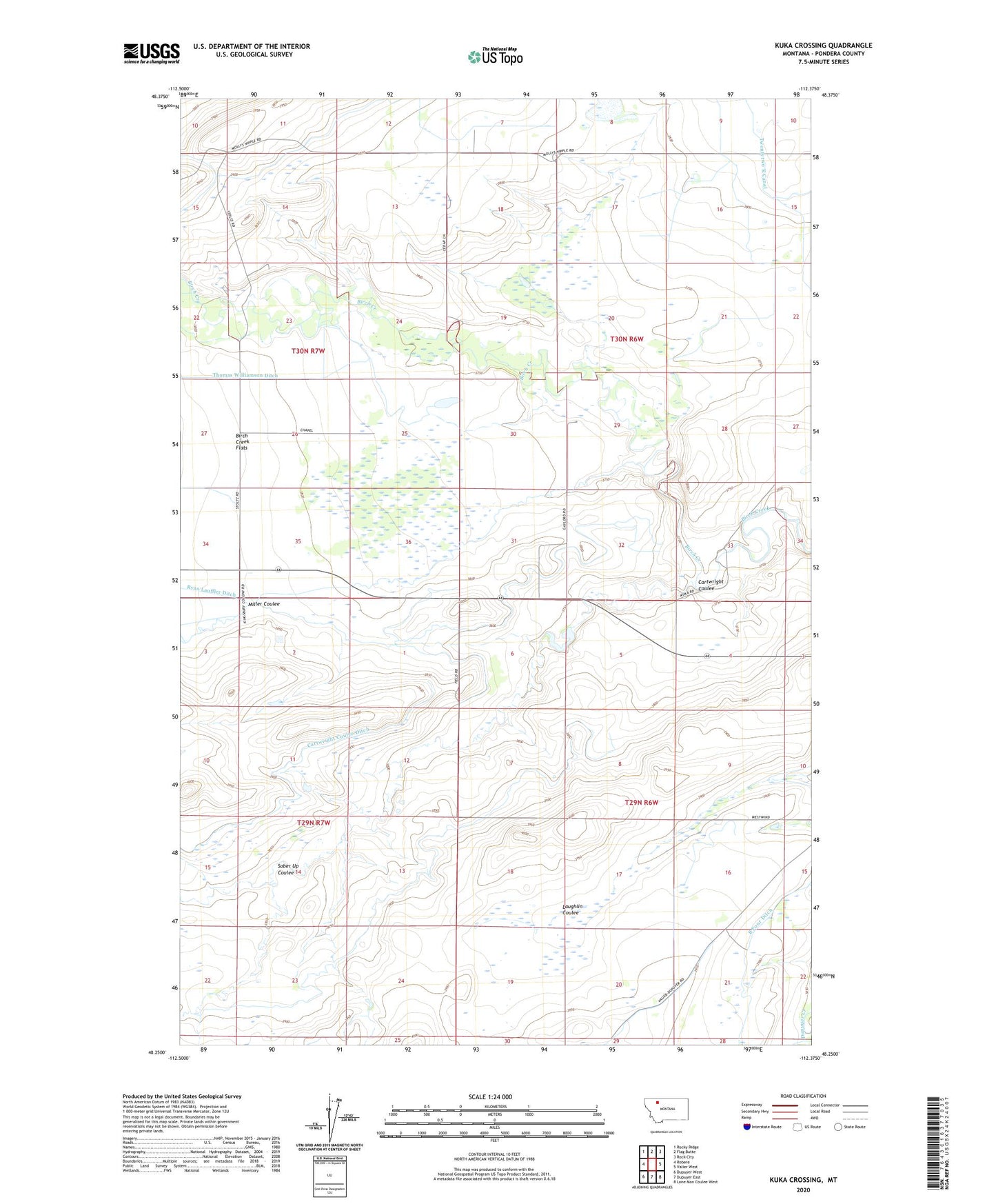 Kuka Crossing Montana US Topo Map Image