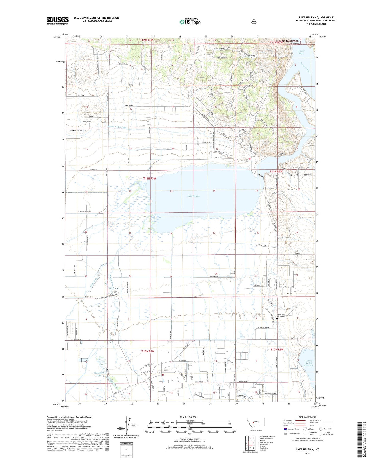 Lake Helena Montana US Topo Map Image