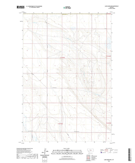 Lake Mason NW Montana US Topo Map Image