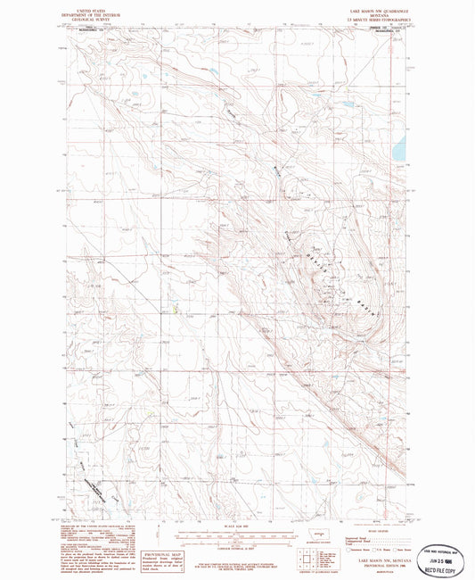 Classic USGS Lake Mason NW Montana 7.5'x7.5' Topo Map Image