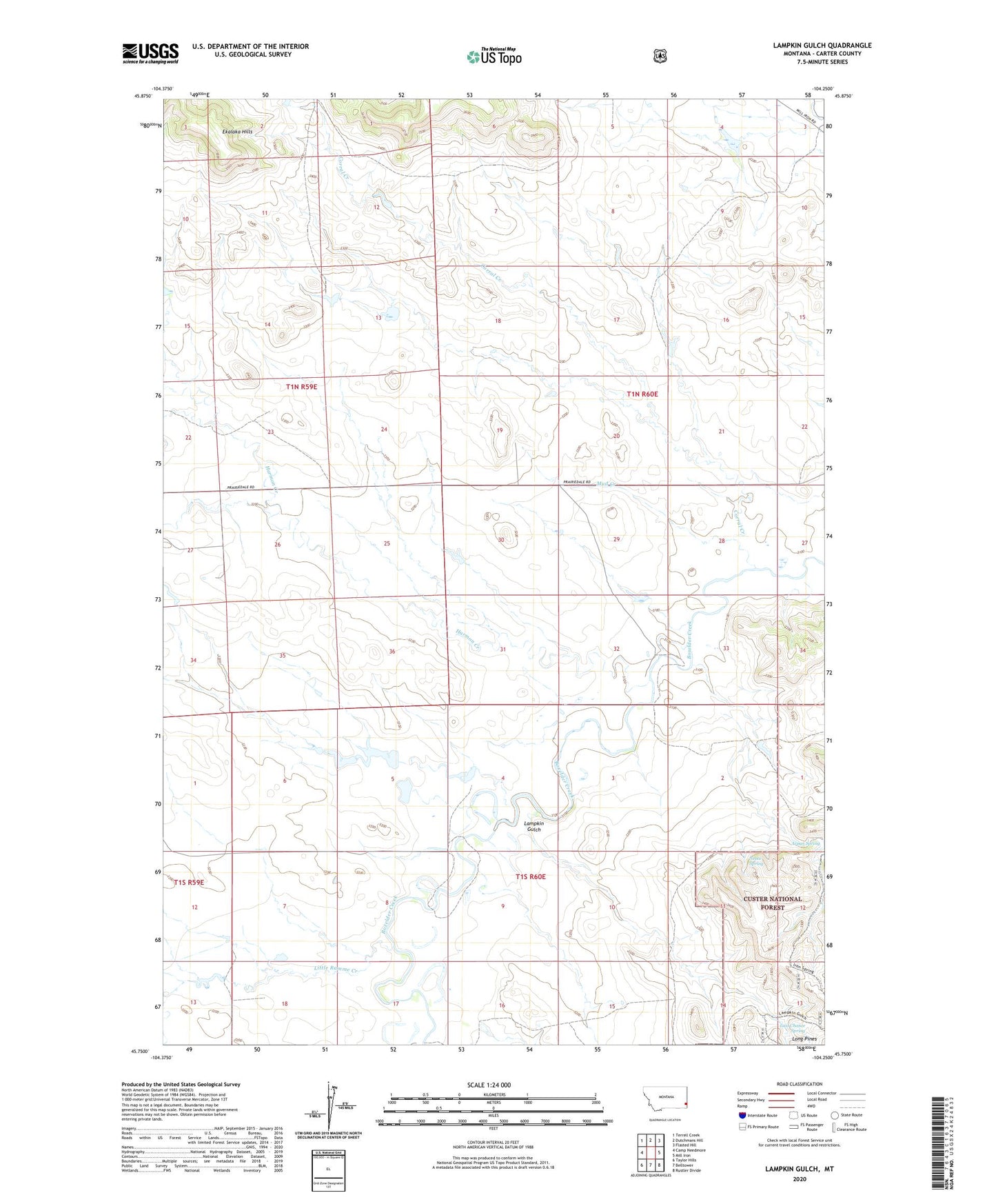 Lampkin Gulch Montana US Topo Map Image