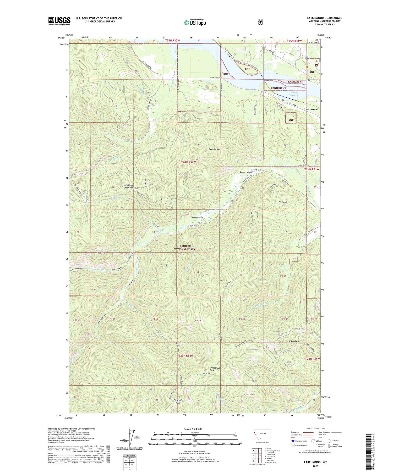 Larchwood Montana US Topo Map Image