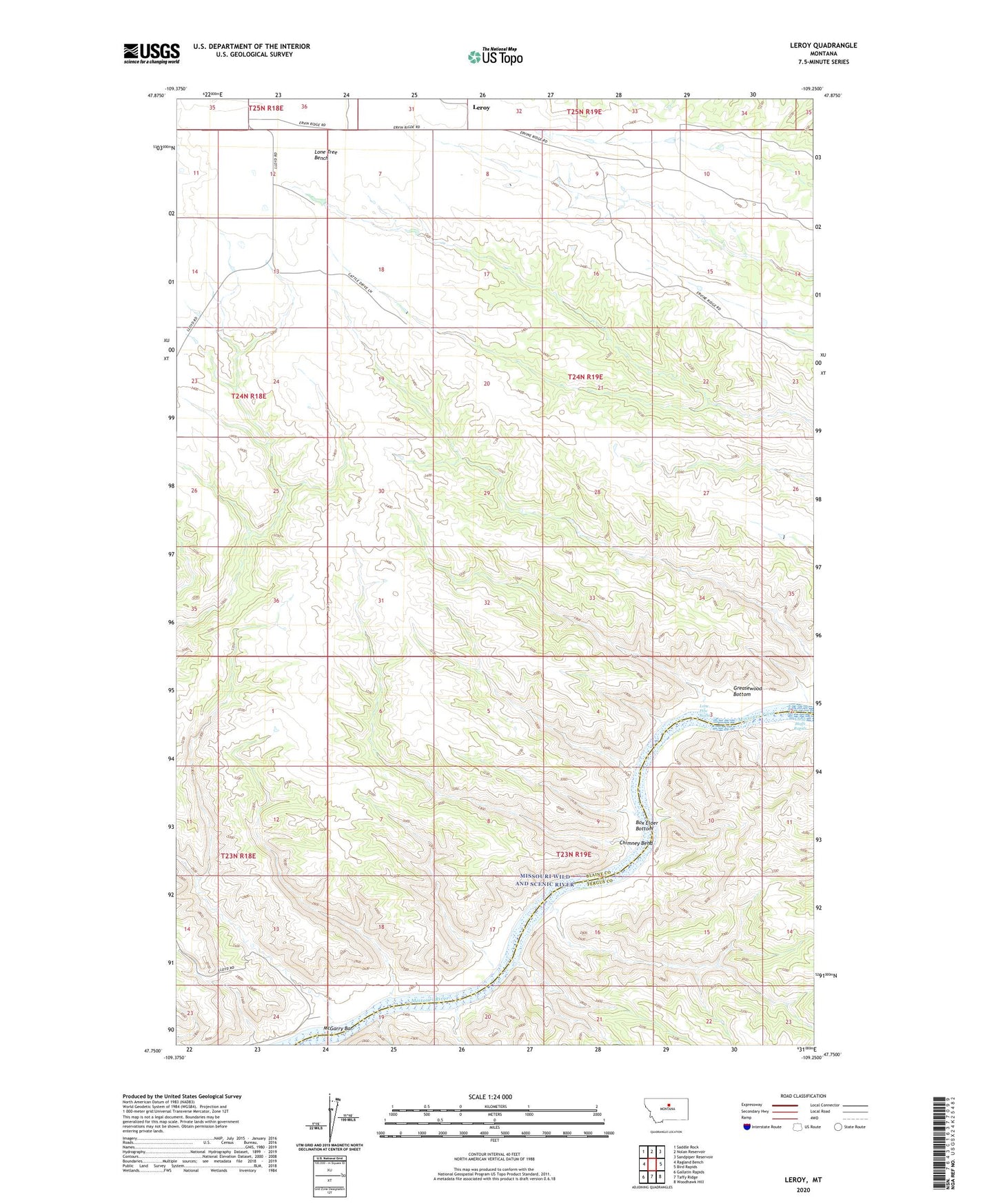 Leroy Montana US Topo Map Image