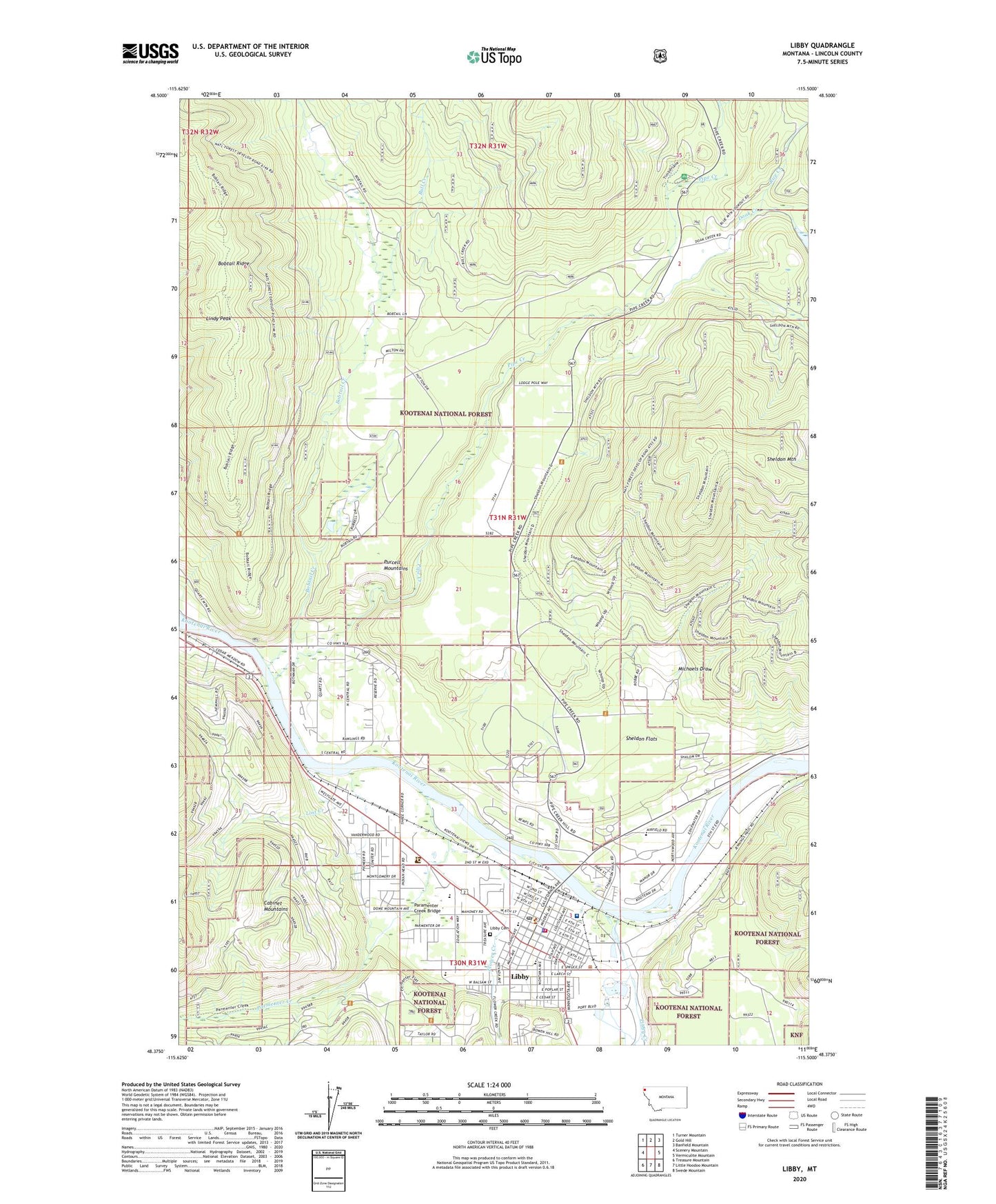 Libby Montana US Topo Map Image