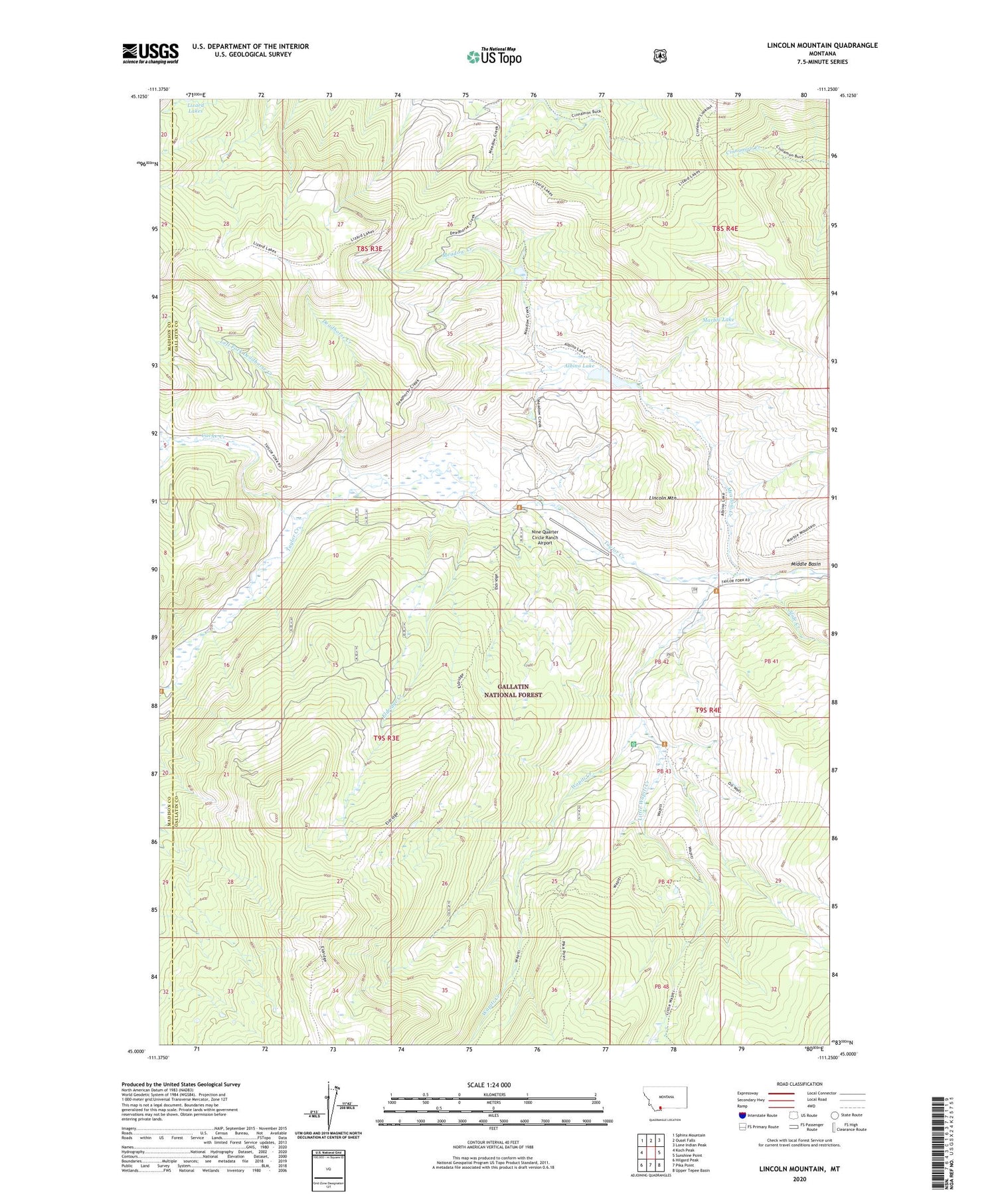 Lincoln Mountain Montana US Topo Map Image