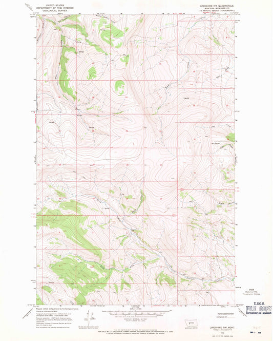 Classic USGS Lingshire NW Montana 7.5'x7.5' Topo Map Image