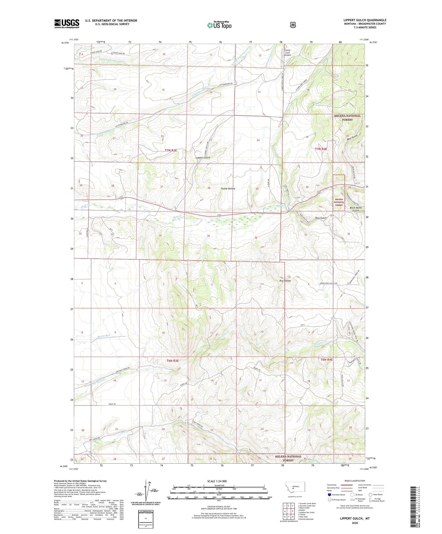 Lippert Gulch Montana US Topo Map Image
