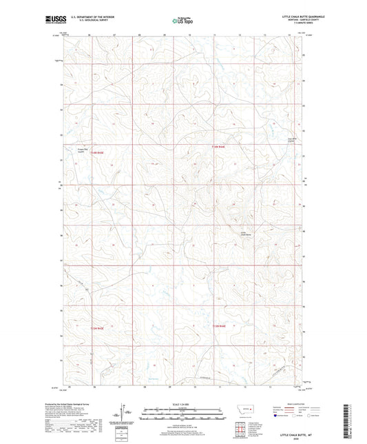 Little Chalk Butte Montana US Topo Map Image