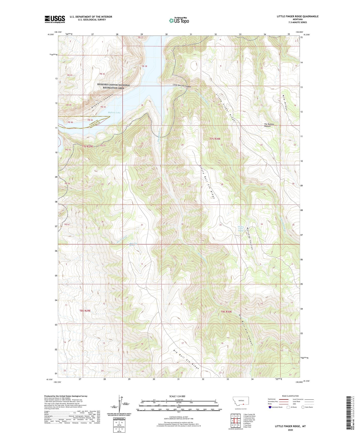 Little Finger Ridge Montana US Topo Map Image