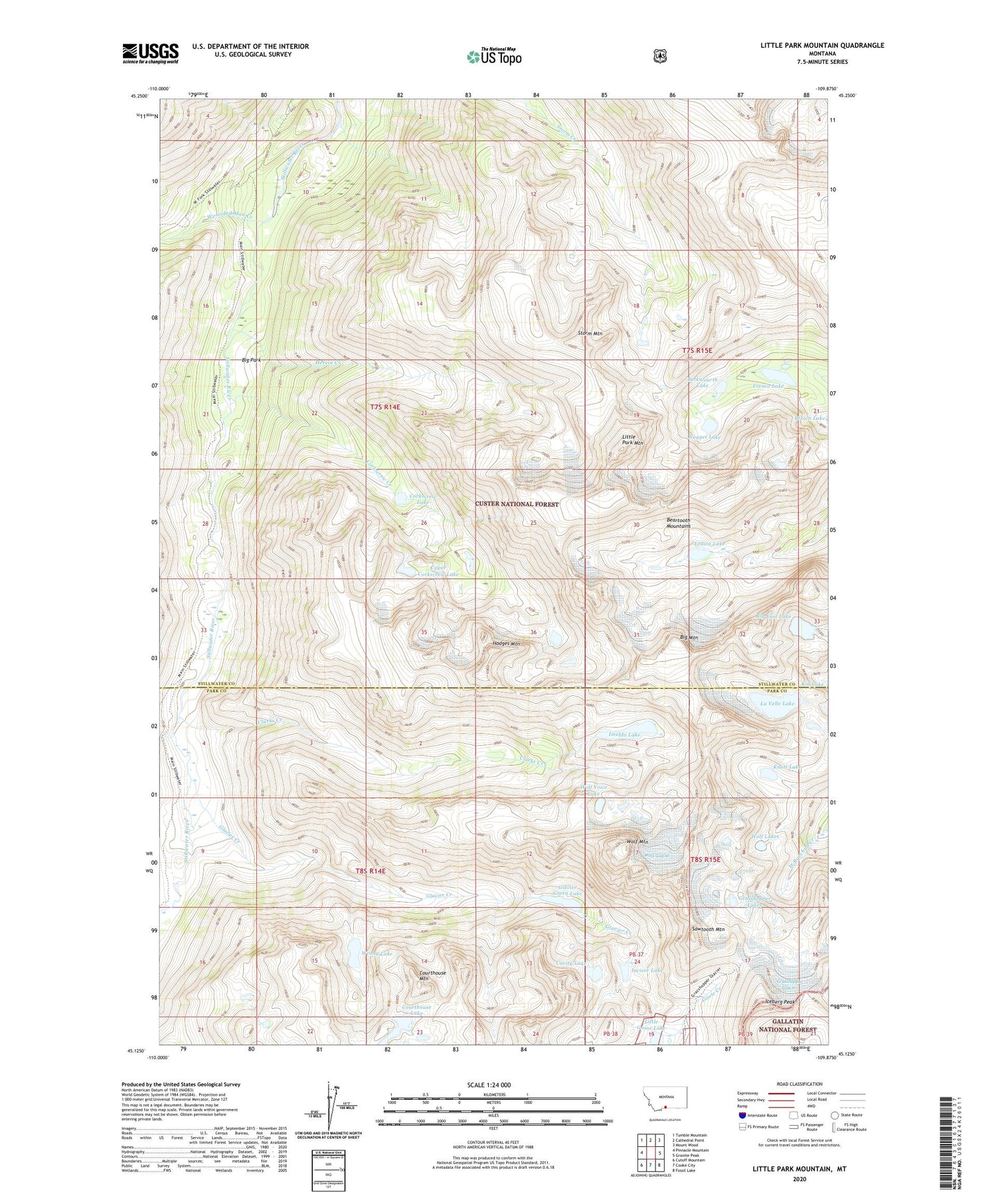 Little Park Mountain Montana US Topo Map Image