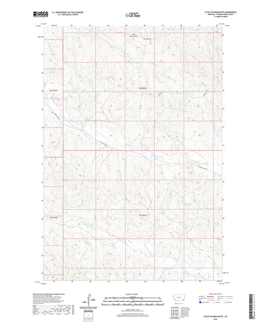 Little Pilgrim Butte Montana US Topo Map Image