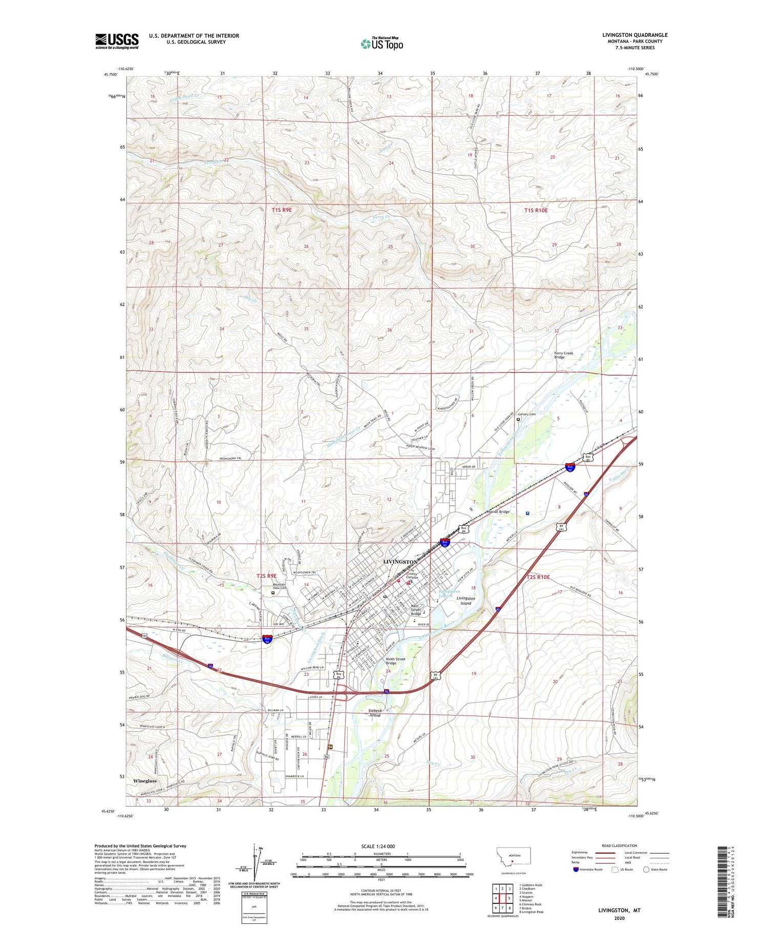 Livingston Montana US Topo Map Image