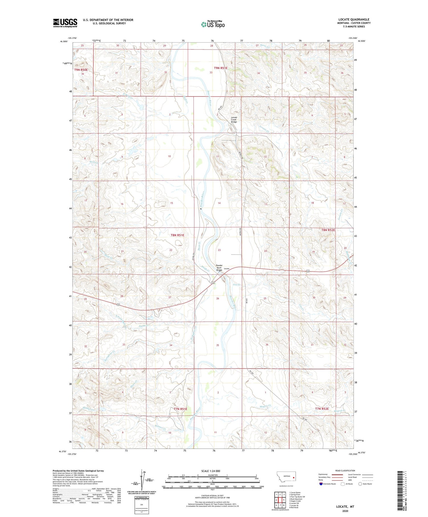 Locate Montana US Topo Map Image