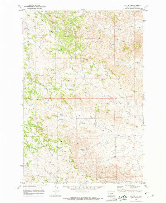 Classic USGS Locate SW Montana 7.5'x7.5' Topo Map Image