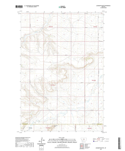 Locomotive Butte Montana US Topo Map Image