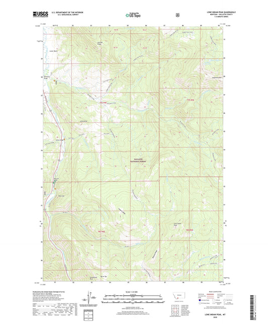 Lone Indian Peak Montana US Topo Map Image