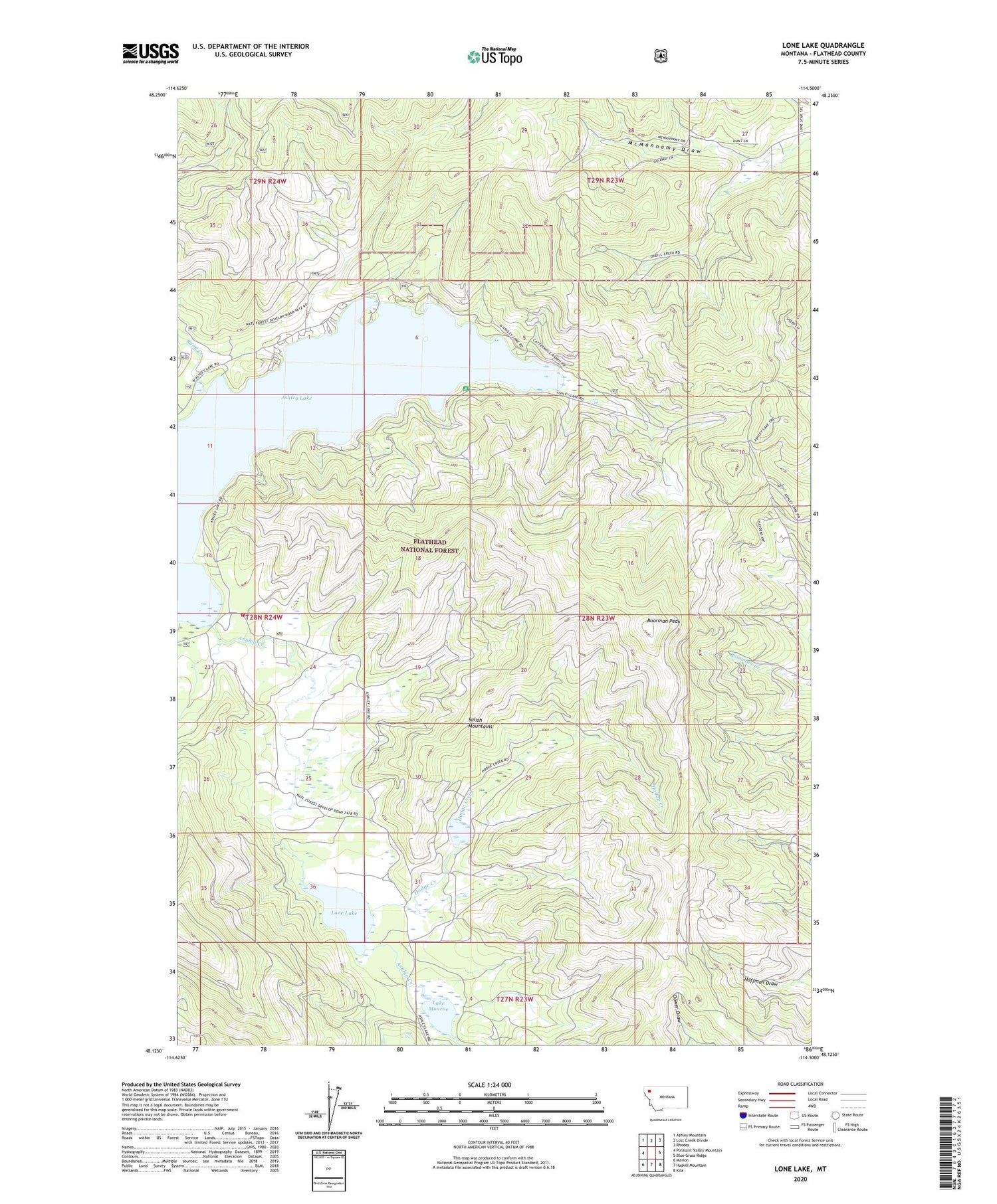 Lone Lake Montana US Topo Map Image