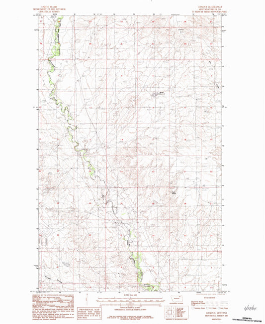 Classic USGS Lookout Montana 7.5'x7.5' Topo Map Image