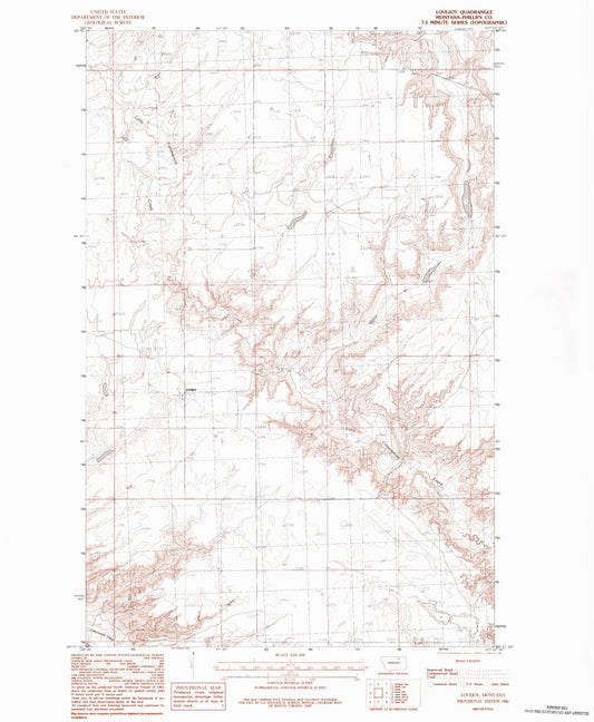 Classic USGS Lovejoy Montana 7.5'x7.5' Topo Map Image
