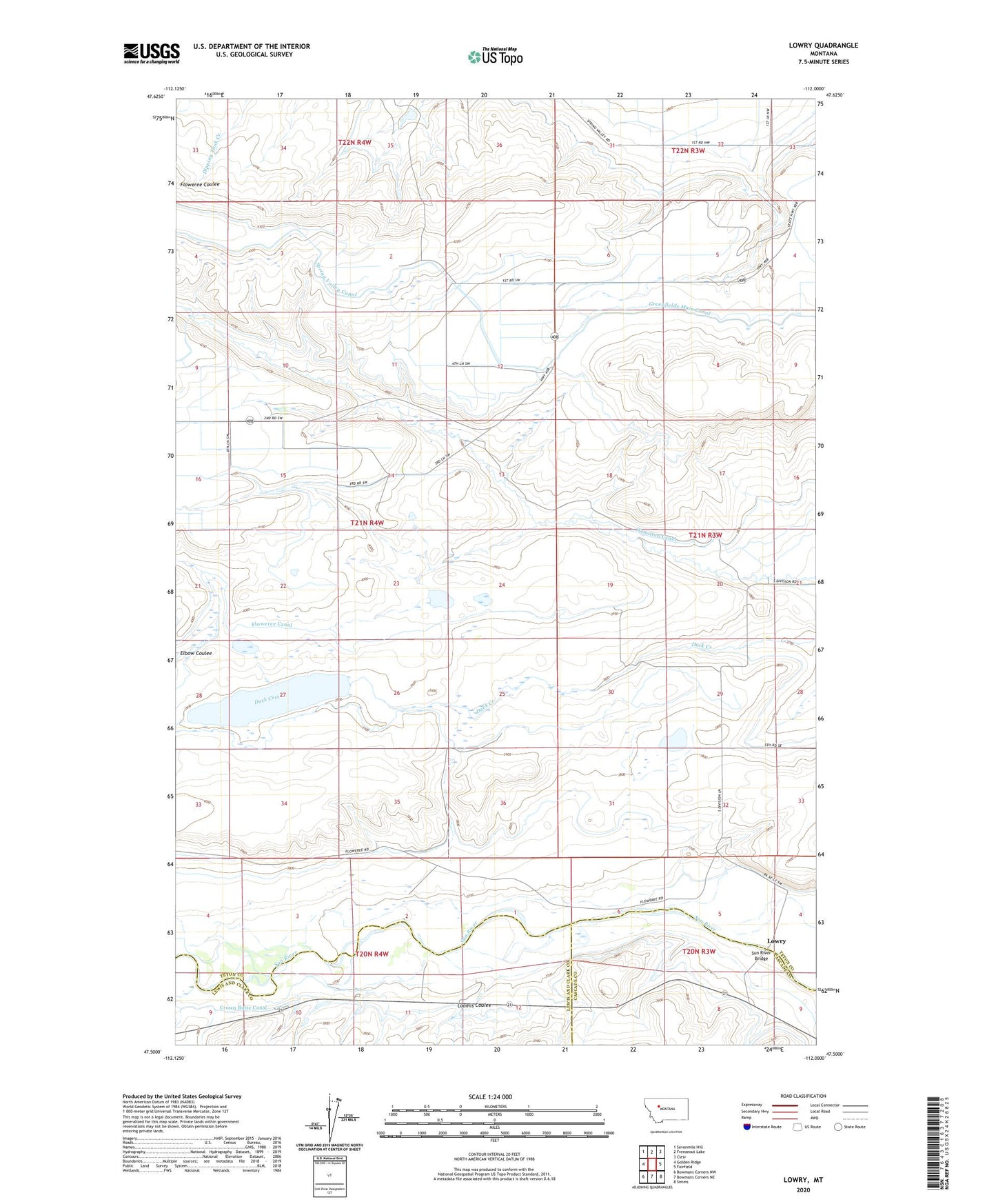 Lowry Montana US Topo Map Image