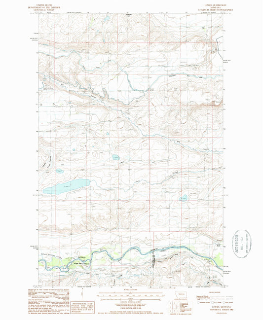 Classic USGS Lowry Montana 7.5'x7.5' Topo Map Image