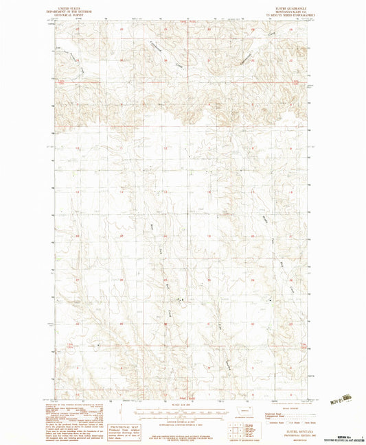 Classic USGS Lustre Montana 7.5'x7.5' Topo Map Image