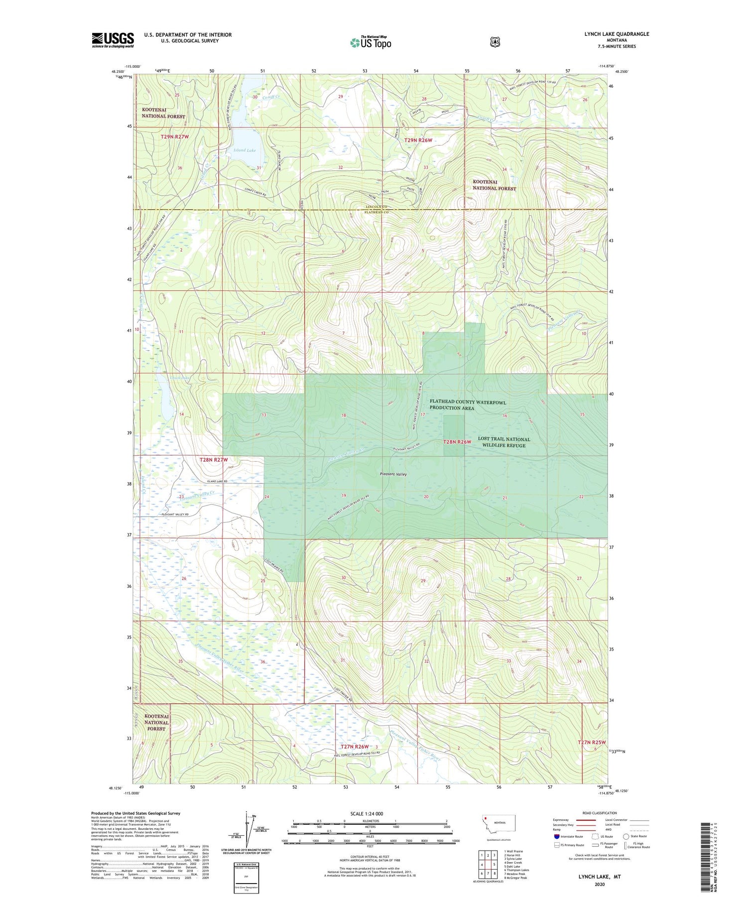 Lynch Lake Montana US Topo Map Image