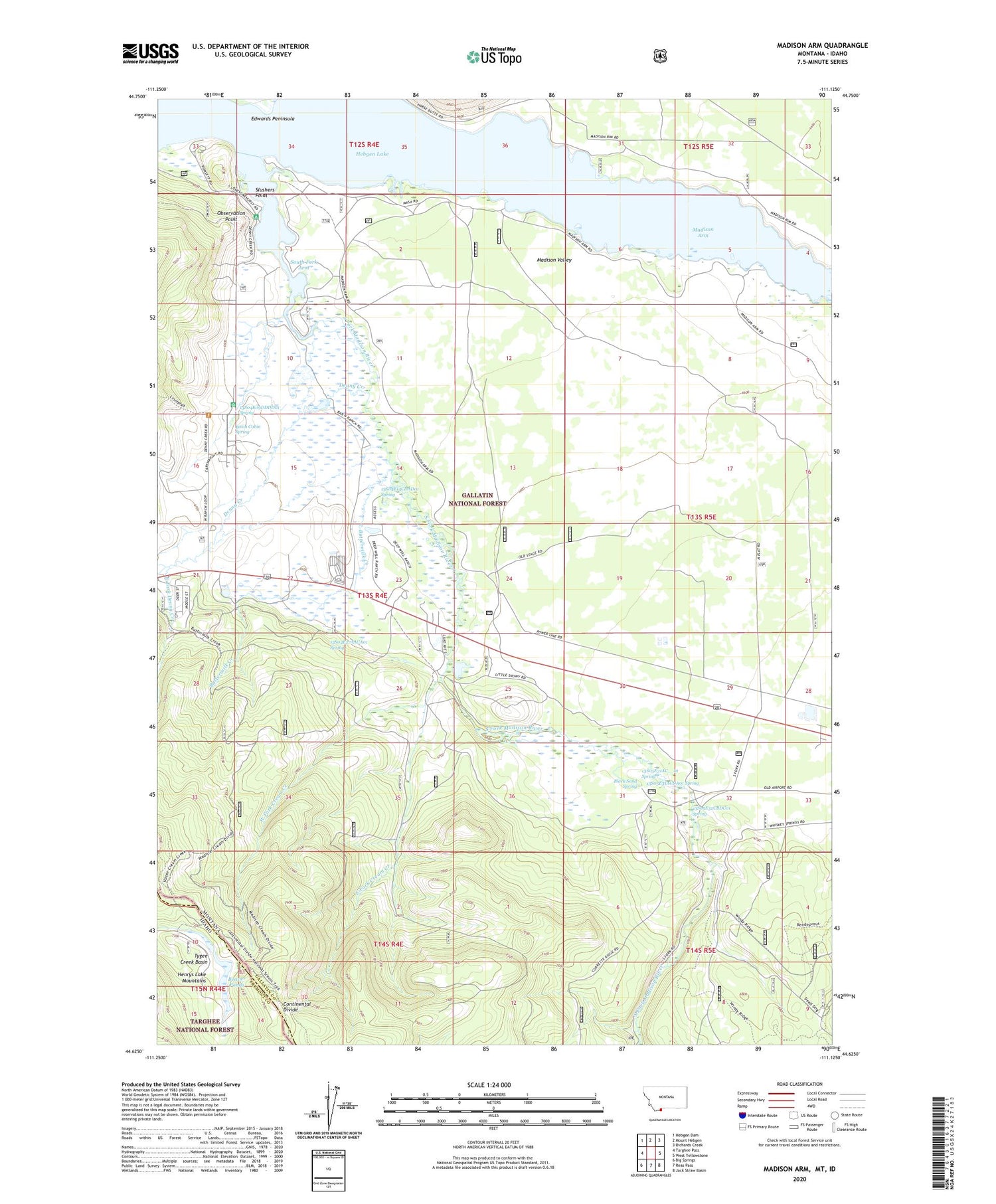 Madison Arm Montana US Topo Map Image