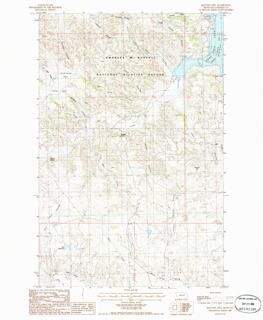 Classic USGS Maloney Hill Montana 7.5'x7.5' Topo Map Image
