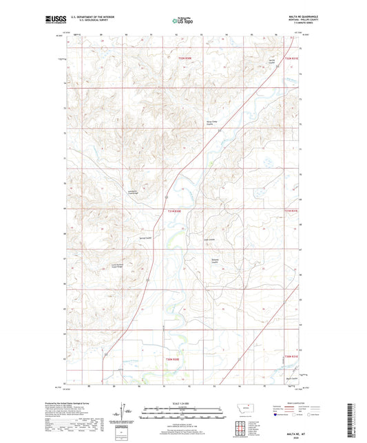 Malta NE Montana US Topo Map Image