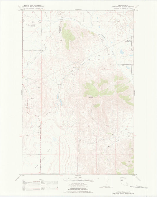 Classic USGS Markle Pass Montana 7.5'x7.5' Topo Map Image