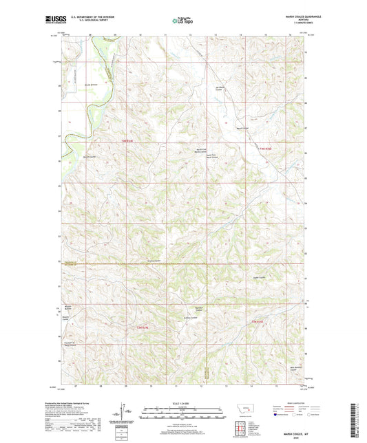 Marsh Coulee Montana US Topo Map Image