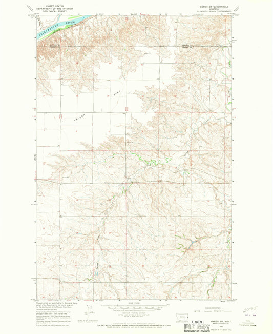 Classic USGS Marsh SW Montana 7.5'x7.5' Topo Map Image