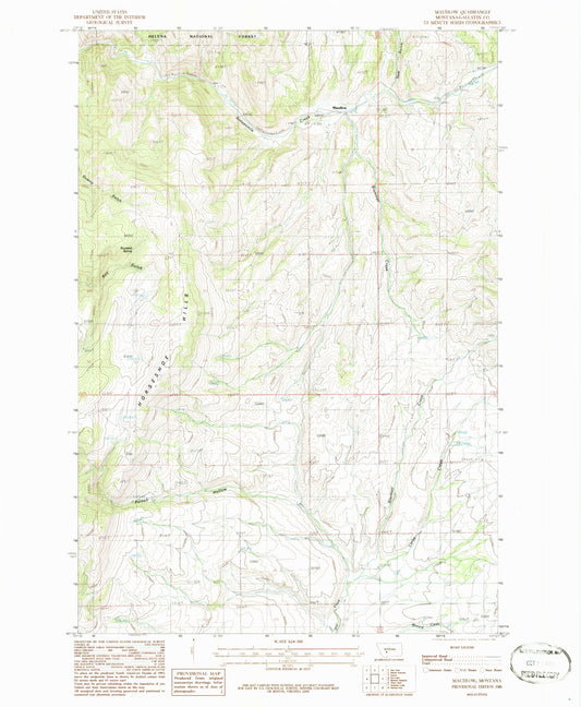 Classic USGS Maudlow Montana 7.5'x7.5' Topo Map Image