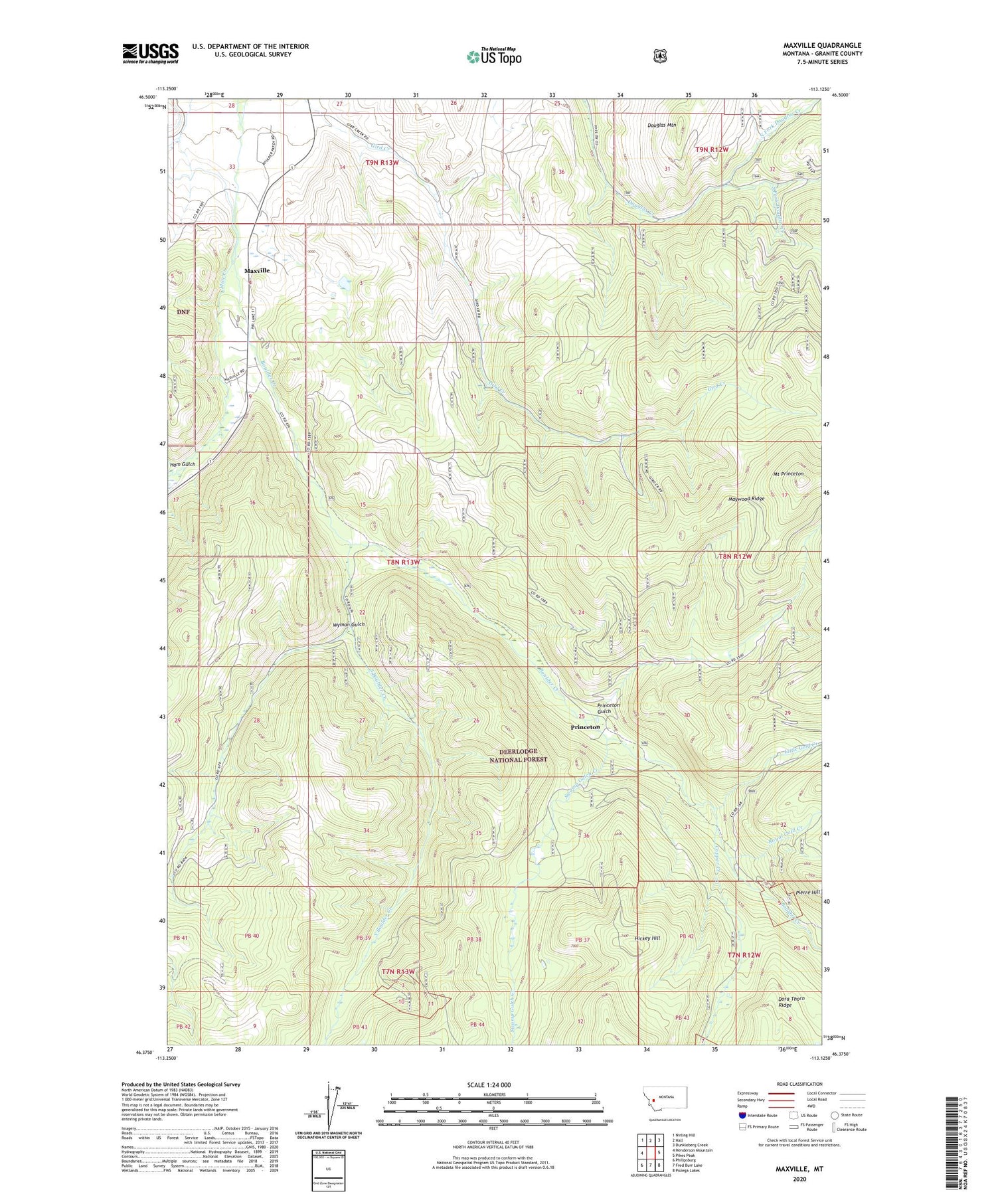 Maxville Montana US Topo Map Image