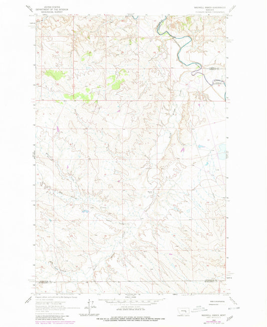 Classic USGS Maxwell Ranch Montana 7.5'x7.5' Topo Map Image