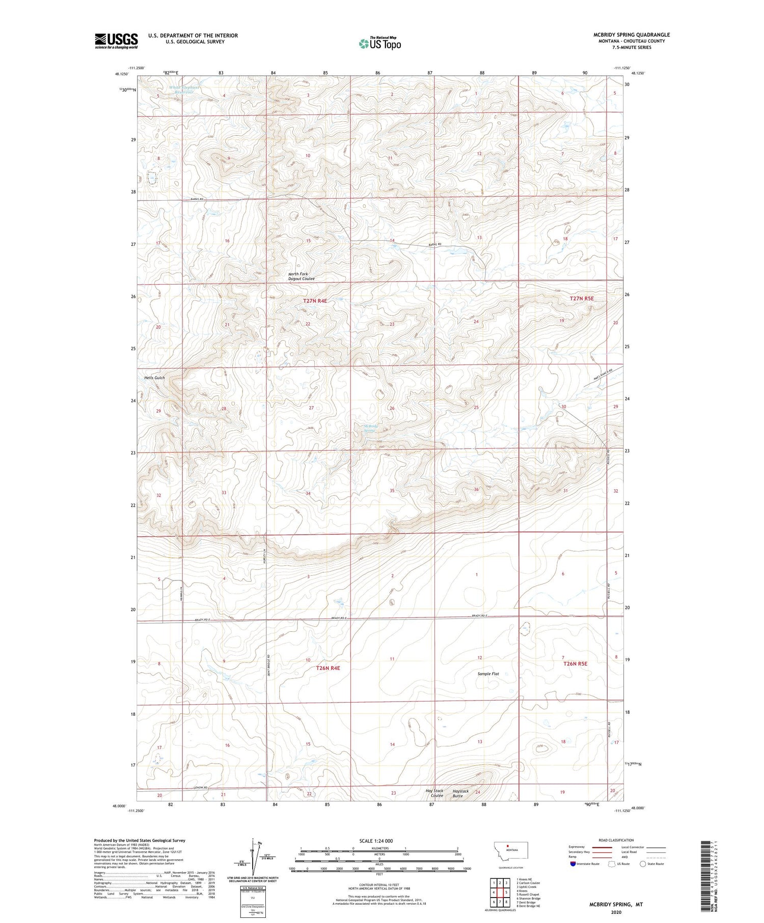 McBridy Spring Montana US Topo Map Image