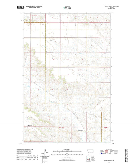 McCone Heights Montana US Topo Map Image