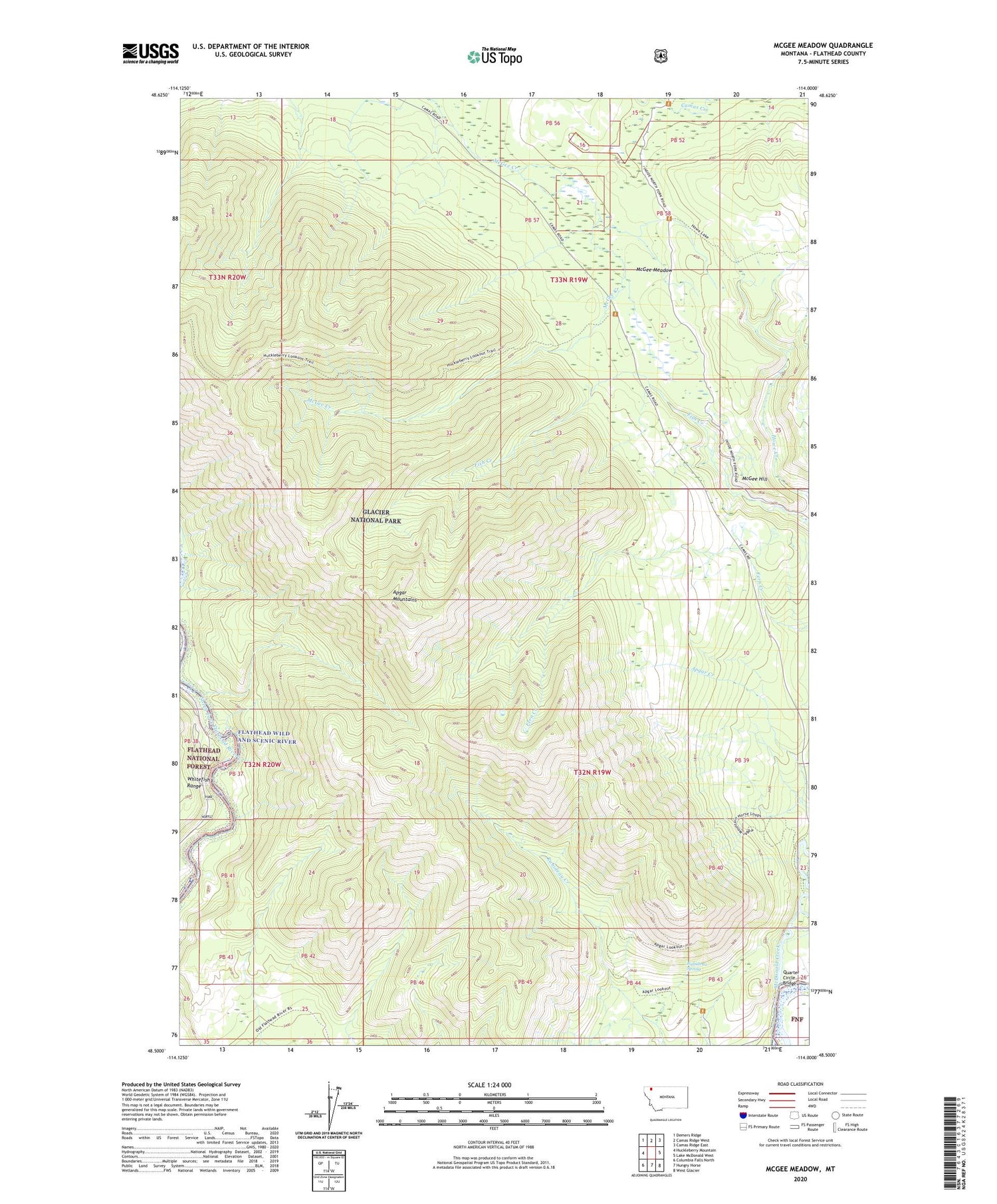 McGee Meadow Montana US Topo Map Image