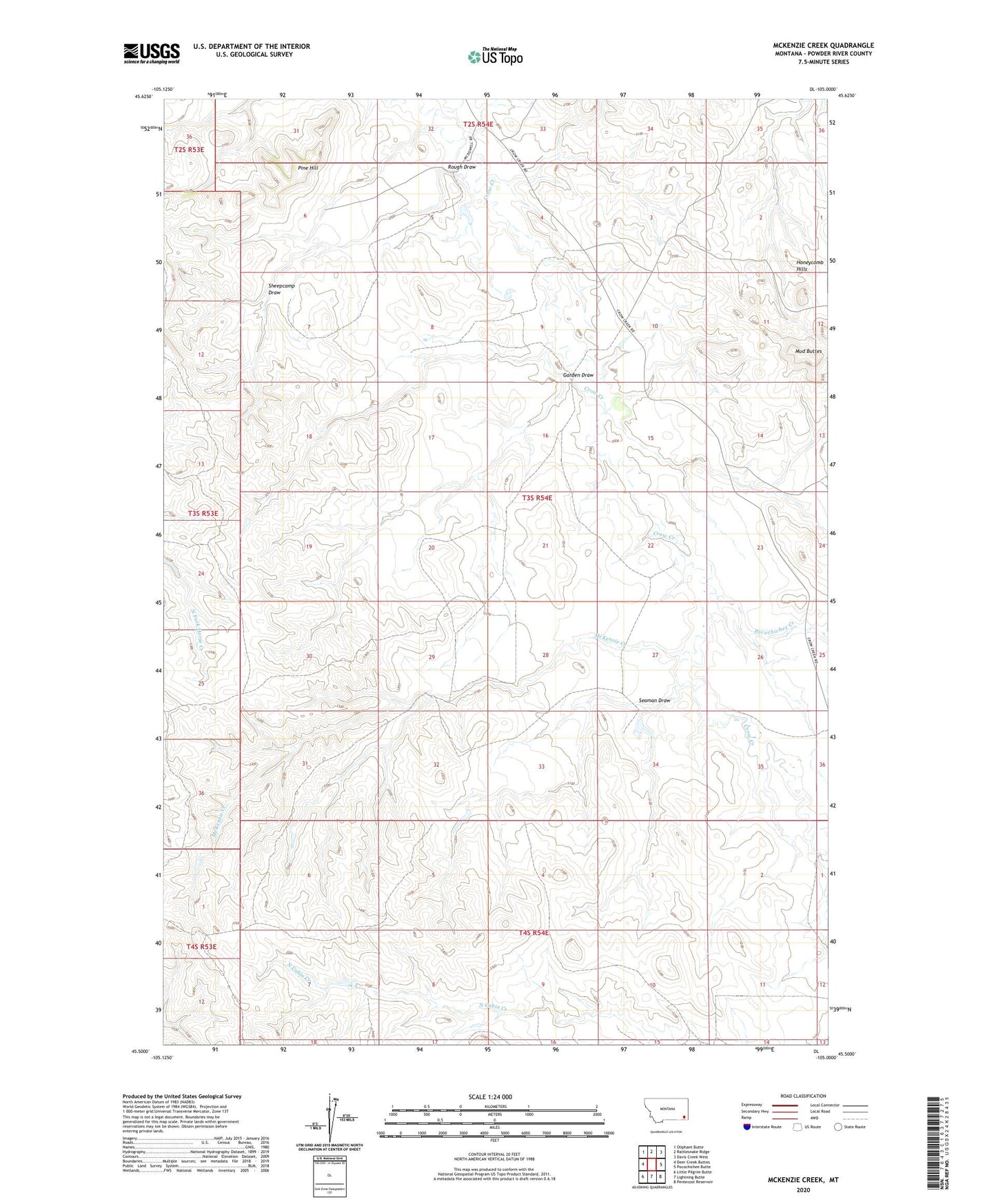McKenzie Creek Montana US Topo Map Image