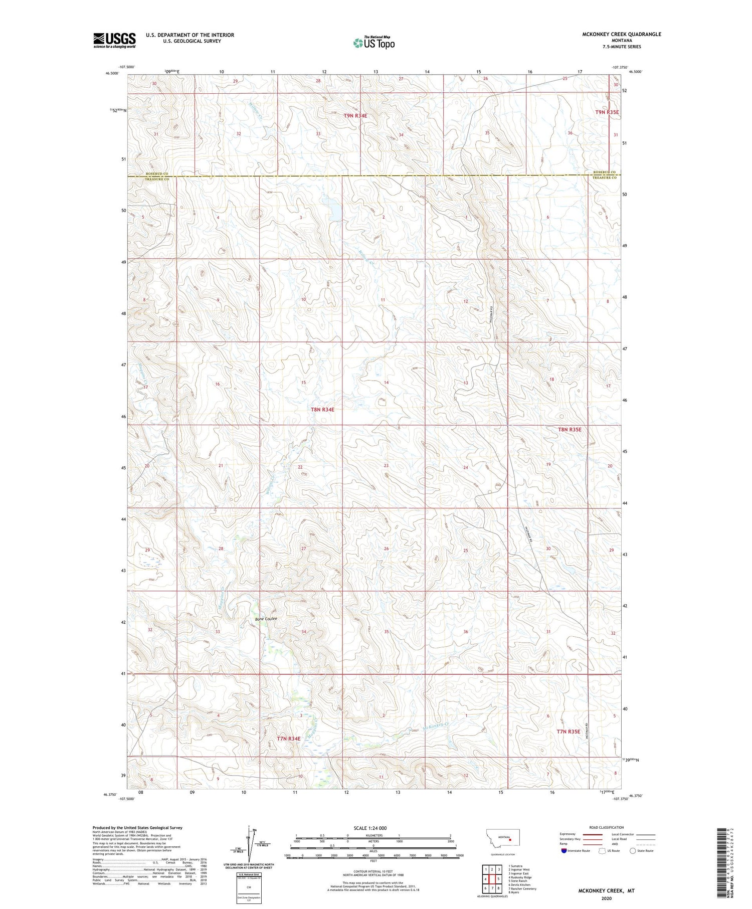 McKonkey Creek Montana US Topo Map Image